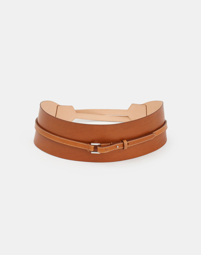 Shop Lafayette 148 Vachetta Leather Obi Belt In Copper