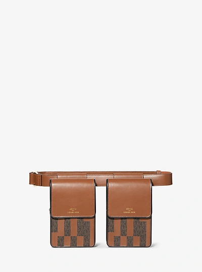 Shop Michael Kors Ashya X  Saga Signature And Leather Multi Bag In Brown