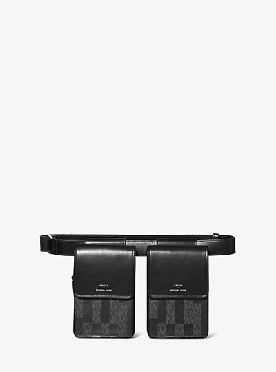 Shop Michael Kors Ashya X  Saga Signature And Leather Multi Bag In Black