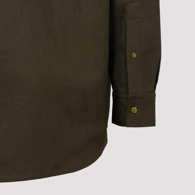 Shop Acne Studios Cotton And Linen Shirt In Green