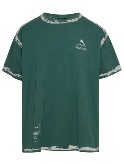 Shop Mauna Kea Green Cotton Corroded T-shirt