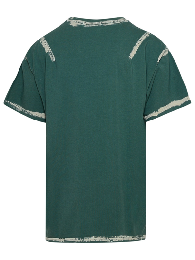 Shop Mauna Kea Green Cotton Corroded T-shirt