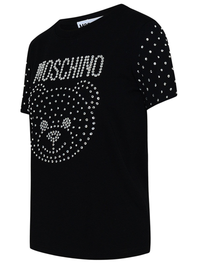 Shop Moschino Black Cotton Teddy T-shirt