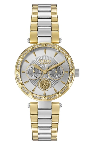 Shop Versus Sertie Bracelet Watch, 36mm In Yellow Gold/ Stainless Steel