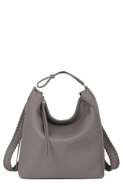 Shop Allsaints Small Kita Convertible Leather Backpack In Storm Grey