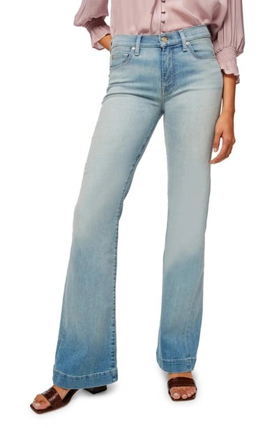 Shop 7 For All Mankind Dojo Tailorless Flare Leg Jeans In Grace Blue