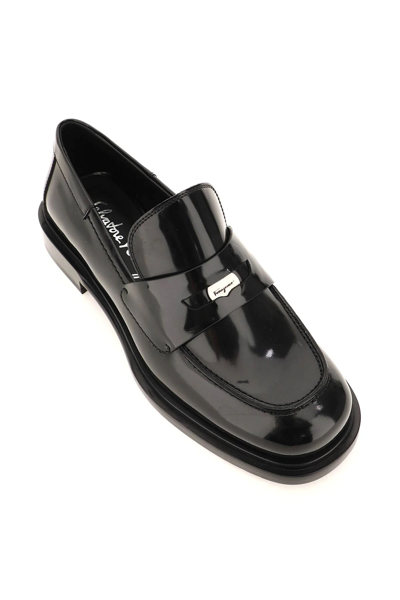Shop Ferragamo Penny Loafers In Black