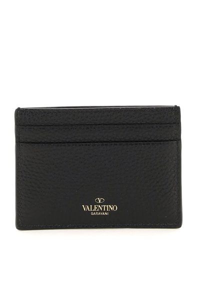 Shop Valentino Rockstud Cardholder In Black