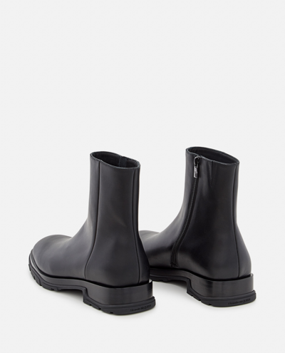 Shop Alexander Mcqueen Chelsea Leather Boot In Black