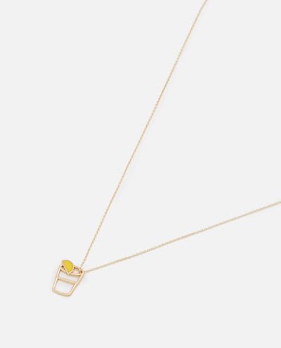 Shop Aliita Tequila Enamel Necklace In Gold