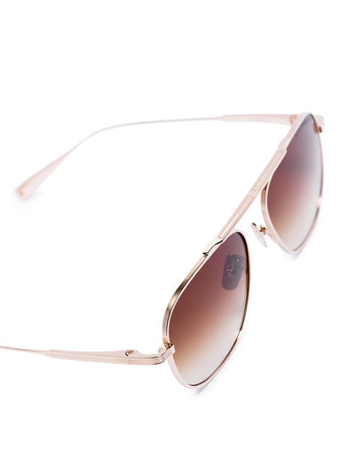 Shop Dita Eyewear Flight 009 Pilot Sunglasses In Gold