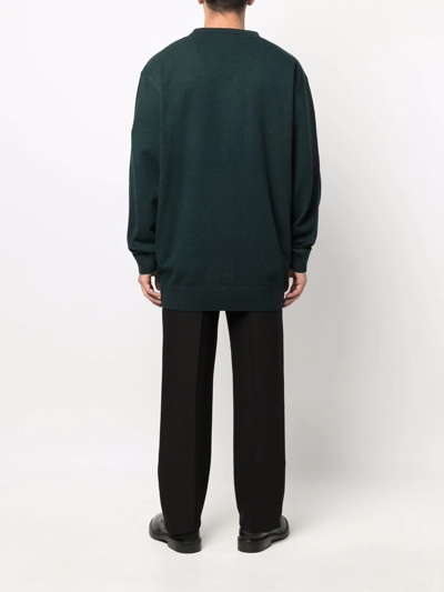Shop Balenciaga V-neck Cashmere Jumper In Green