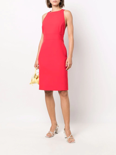 Shop Boutique Moschino Criss-cross Strap Sleeveless Dress In Red