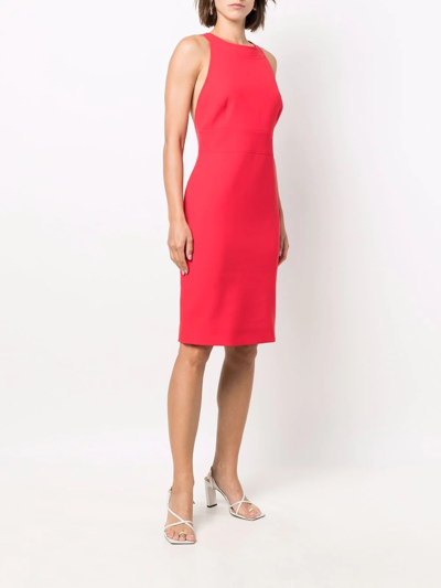 Shop Boutique Moschino Criss-cross Strap Sleeveless Dress In Red