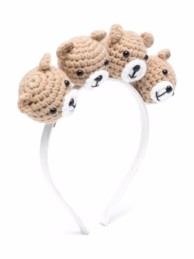 Shop Monnalisa Teddy Bear Headband In White