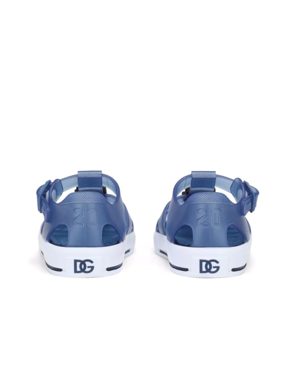 Shop Dolce & Gabbana Dg-logo Jelly Shoes In Blue