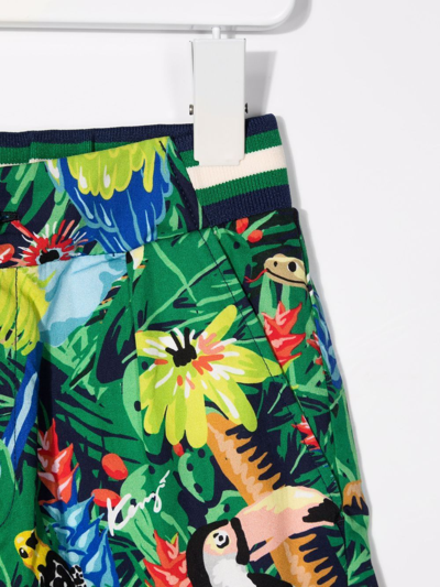 Shop Kenzo Tropical-print Shorts In Blue