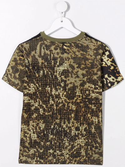 Givenchy 4g-logo Camouflage T-shirt In Green