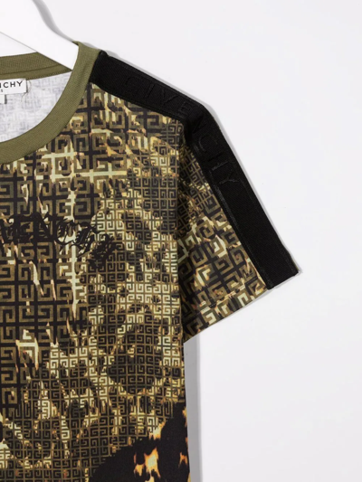 Givenchy 4g-logo Camouflage T-shirt In Green