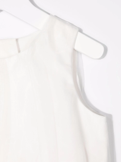 Shop Charabia Sleeveless Tulle Dress Set In White
