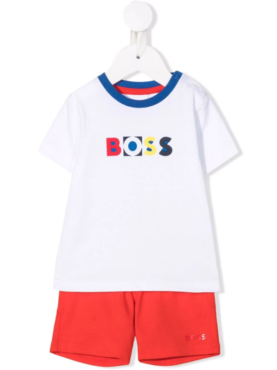 Shop Bosswear Logo-print Cotton Short Set In Red