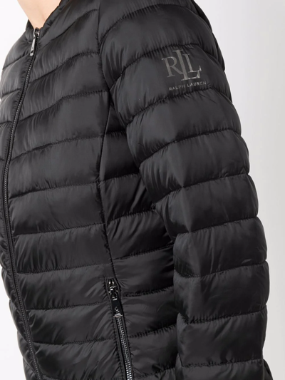 Shop Lauren Ralph Lauren Quilted Zipped Puffer Jacket In Black