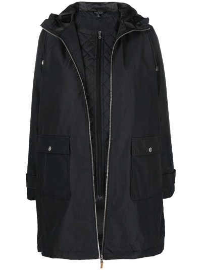 Shop Lauren Ralph Lauren Two-in-one Hooded Parka Coat In Black