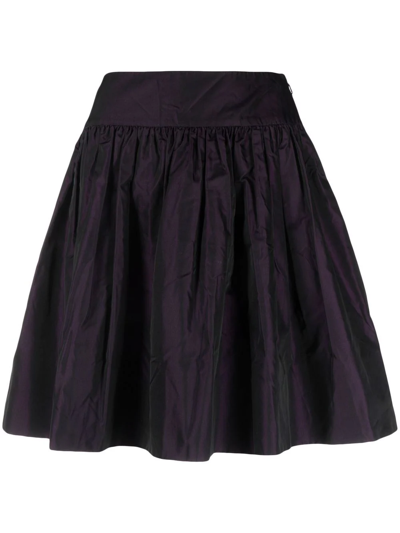 Pre-owned Dior 2000s  Gathered Flared Mini-skirt In Purple