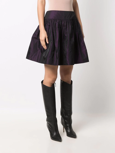 Pre-owned Dior 2000s  Gathered Flared Mini-skirt In Purple