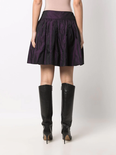 Pre-owned Dior 2000s  Gathered Flared Mini-skirt In Purple