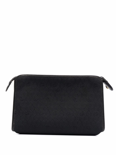 Pre-owned Dior 1980s  Honeycomb Clutch Bag In Black