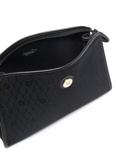 Pre-owned Dior 1980s  Honeycomb Clutch Bag In Black