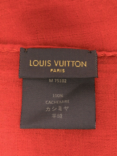 Pre-owned Louis Vuitton 2010s  Frayed Cashmere Shawl In Red