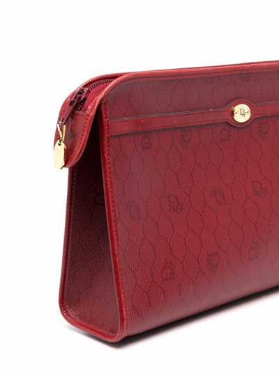 Pre-owned Dior 1980s  Honeycomb Clutch Bag In Red