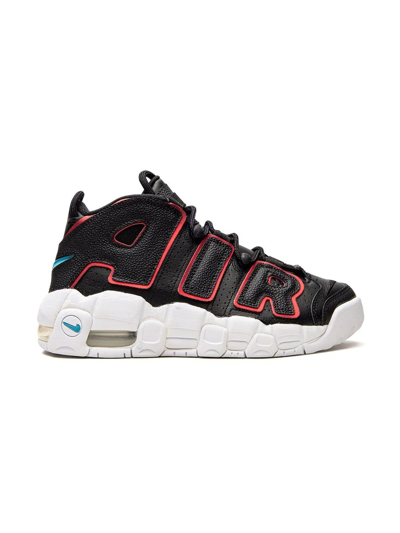 Shop Nike Air More Uptempo "black Fusion Red" Sneakers