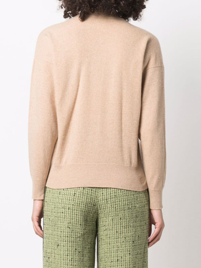 Pre-owned Hermes 1980  Horse-head Cashmere Jumper In Neutrals