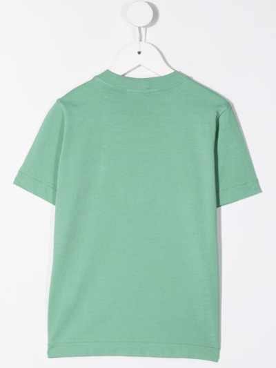 Shop Stone Island Junior Chest Logo-patch T-shirt In Green