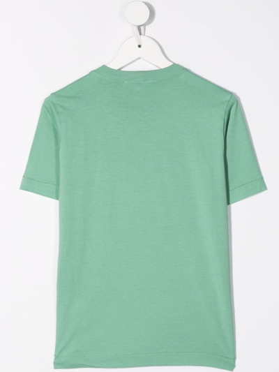 Shop Stone Island Junior Chest Logo-patch T-shirt In Green