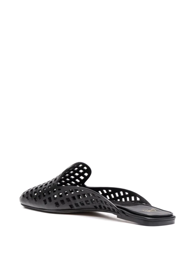 Shop Alevì Backless Caged-toe Loafers In Black