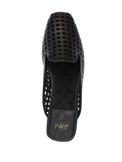Shop Alevì Backless Caged-toe Loafers In Black