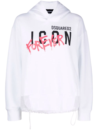 Shop Dsquared2 Icon-print Hoodie In White