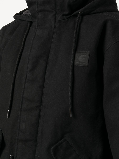 Shop Wardrobe.nyc X Carhartt Quilted Parka Coat In Black
