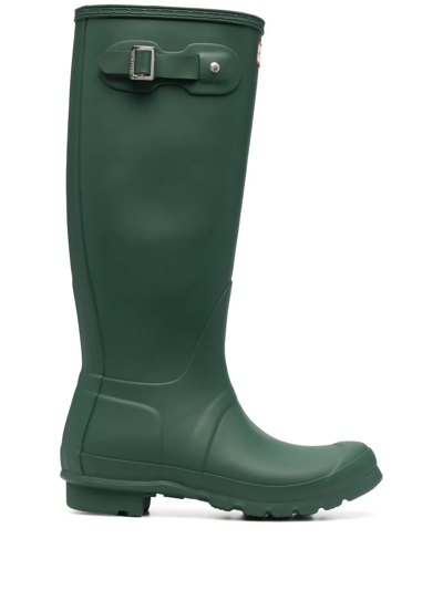 Shop Hunter Stivale Wellie Boots In Green