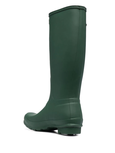 Hunter Original Tall Vulcanised Natural Rubber Wellington Boots In Green