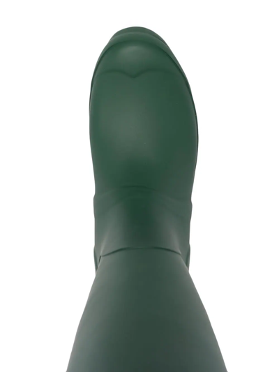 Hunter Original Tall Vulcanised Natural Rubber Wellington Boots In Green