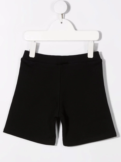 Shop Balmain Logo Print Shorts In Black