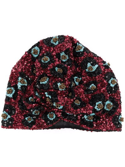Shop Mary Jane Claverol Victoria Embellished Cap In Red