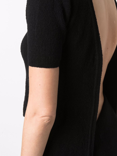Shop Jacquemus Open-back Knitted Polo Top In Black