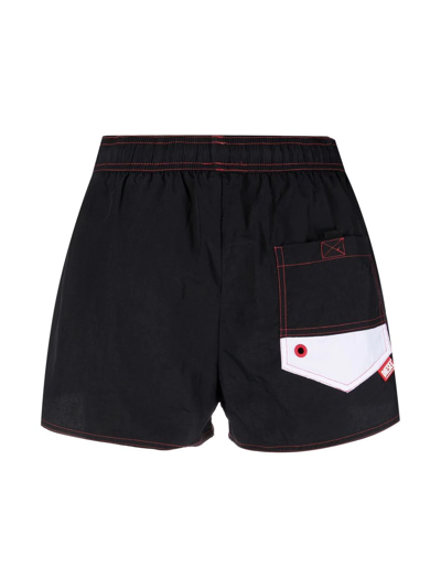 Shop Diesel Bmbx-caybay Swim Shorts In Black