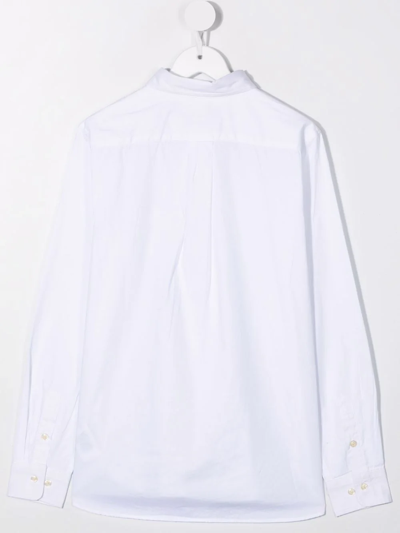 Shop Ralph Lauren Pony Logo Button-down Shirt In White